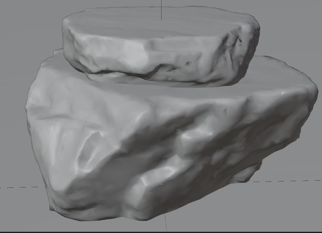 Rock Flat Photo-Scanned Clean Topology Ultra-Realistic Boulder Low-poly 3D model_4