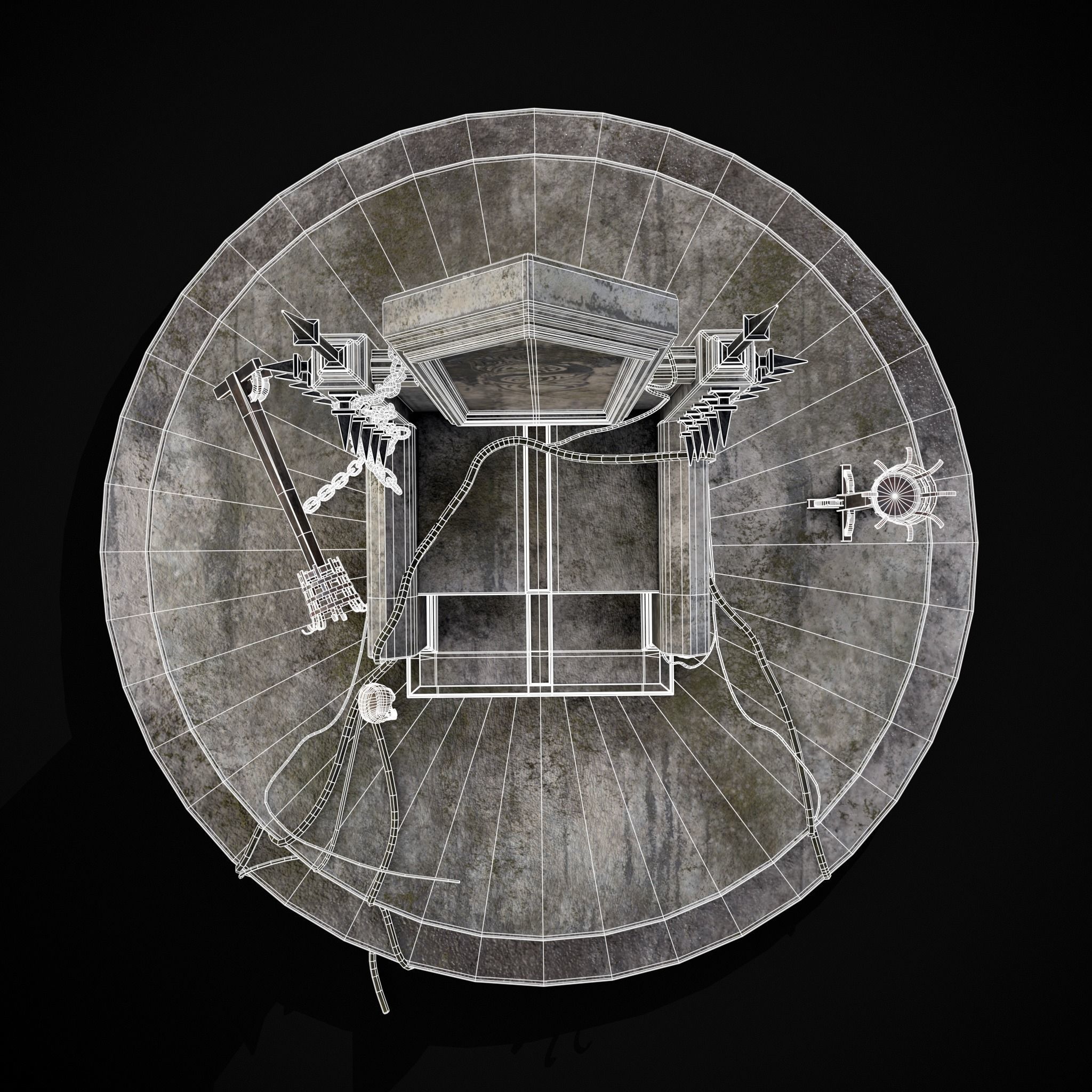 Gothic Crypt Stone Throne Low-poly 3D model_8