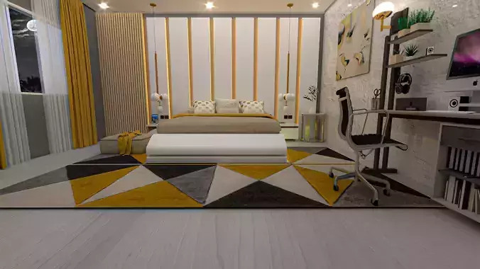 LUXURY AND STYLISH 3D BEDROOM