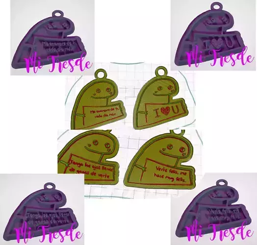 4 LLAVEROS FLORK CON FRASE