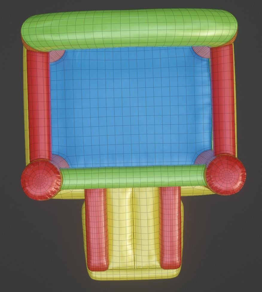 Inflated Party Tent Castle for Kids Low-poly 3D model_12