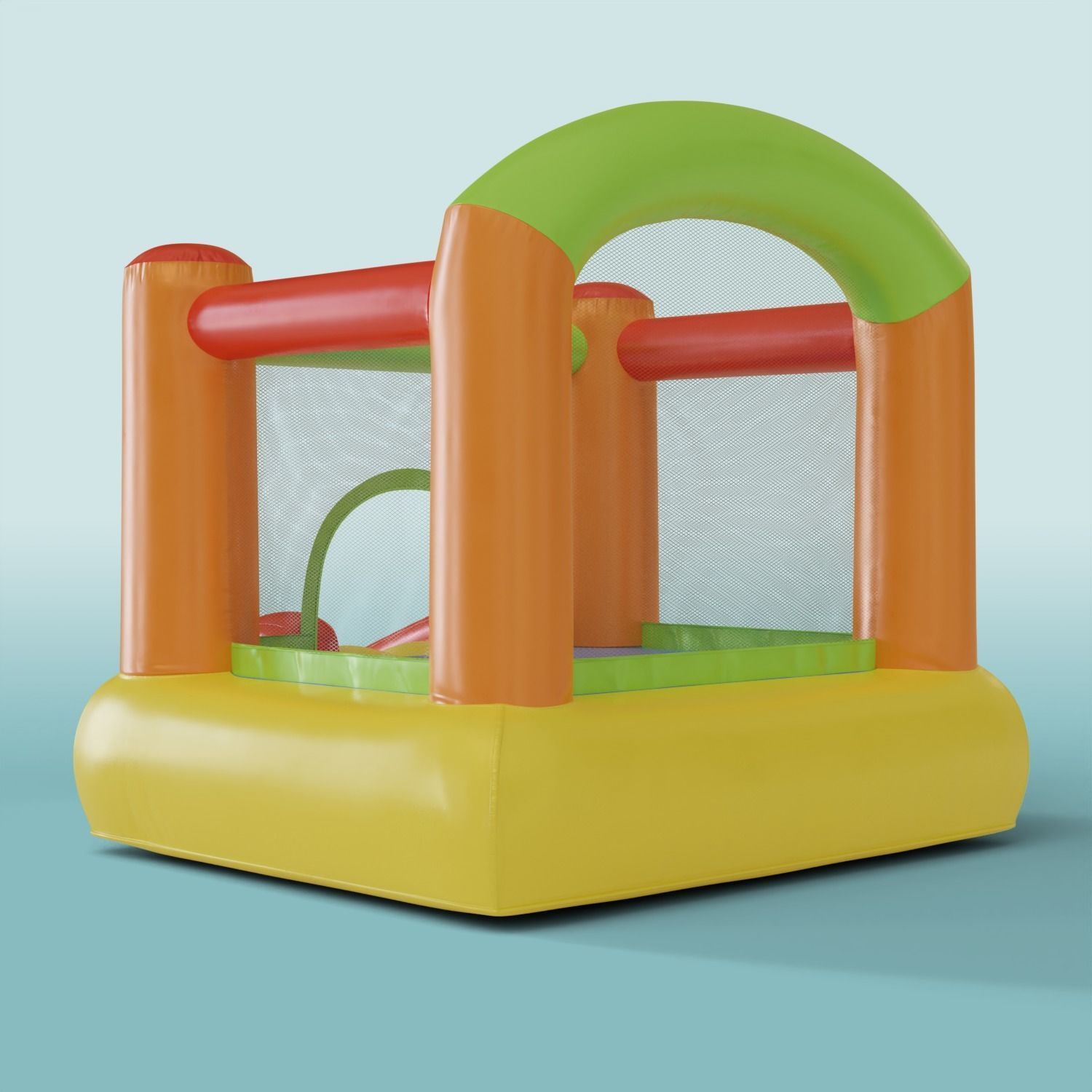 Inflated Party Tent Castle for Kids Low-poly 3D model_1