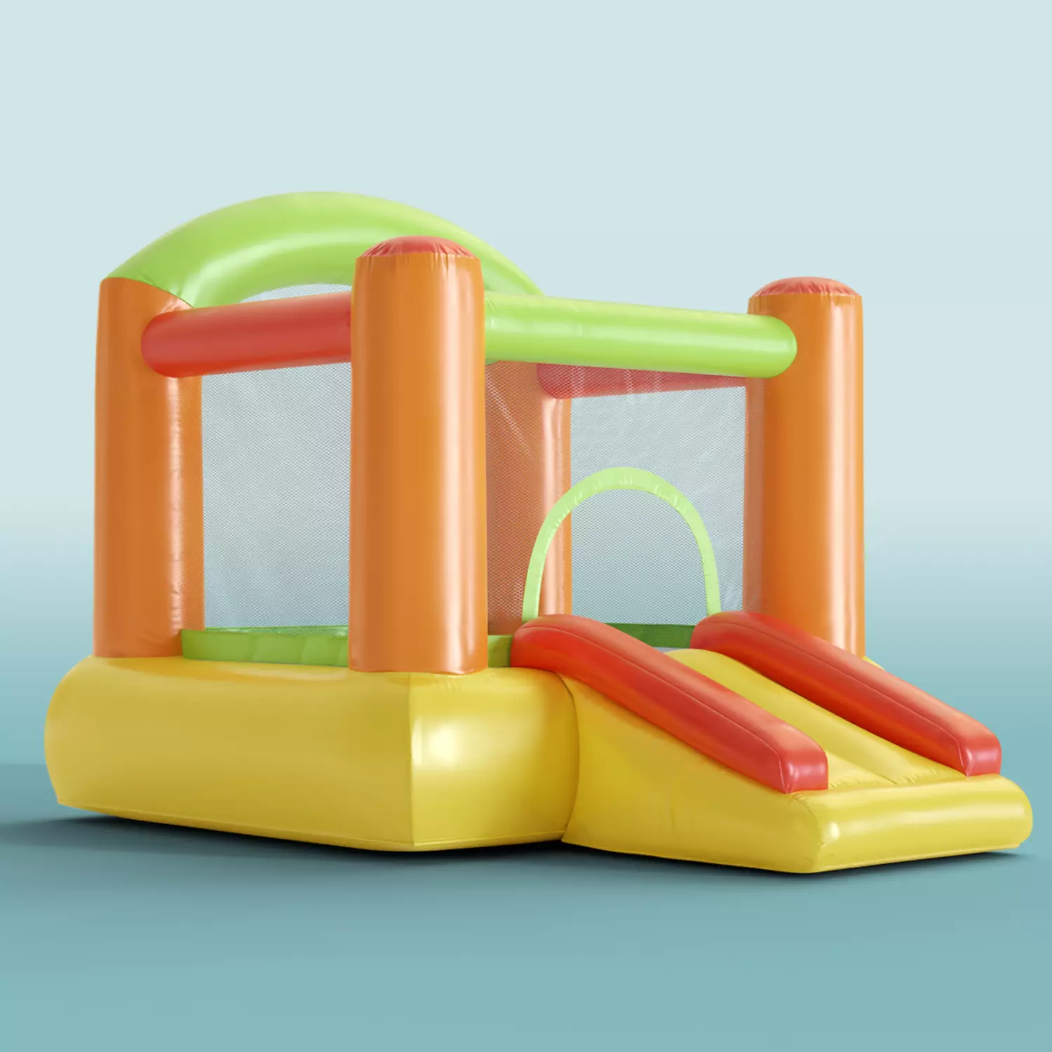 Inflated Party Tent Castle for Kids Low-poly 3D model_0