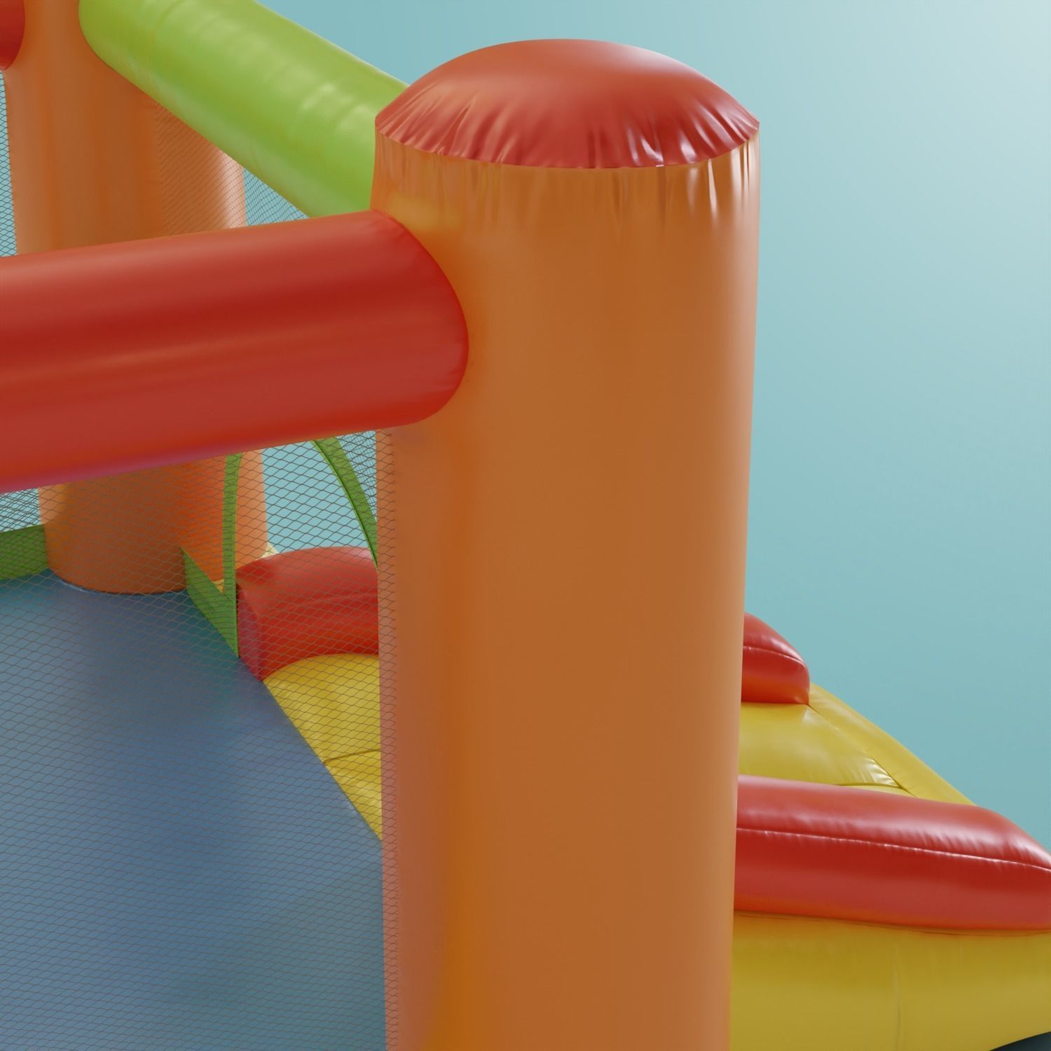 Inflated Party Tent Castle for Kids Low-poly 3D model_2