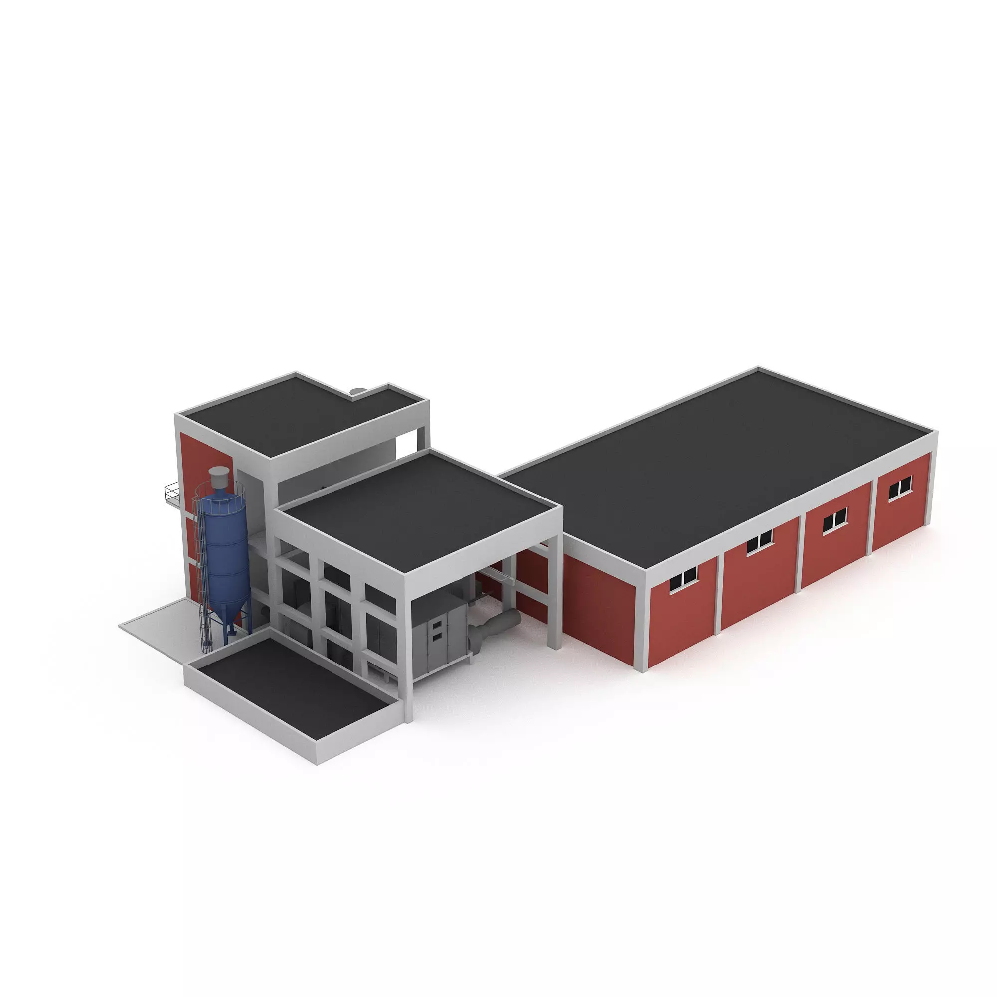 old factory 3D model Low-poly 3D model_0