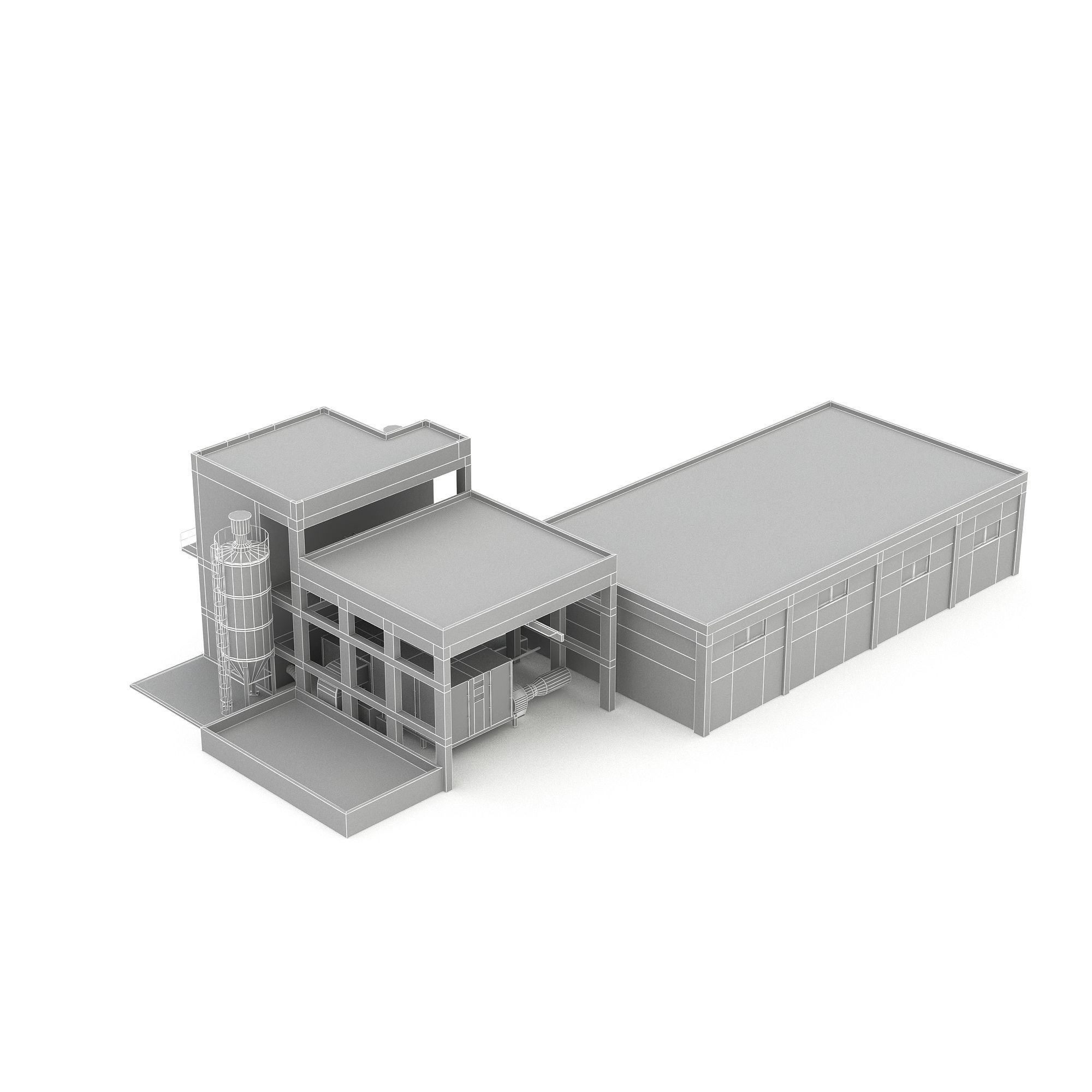 old factory 3D model Low-poly 3D model_4
