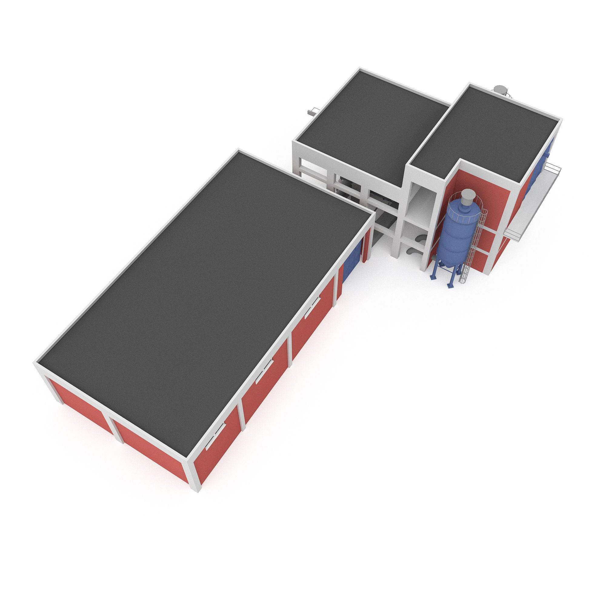old factory 3D model Low-poly 3D model_3