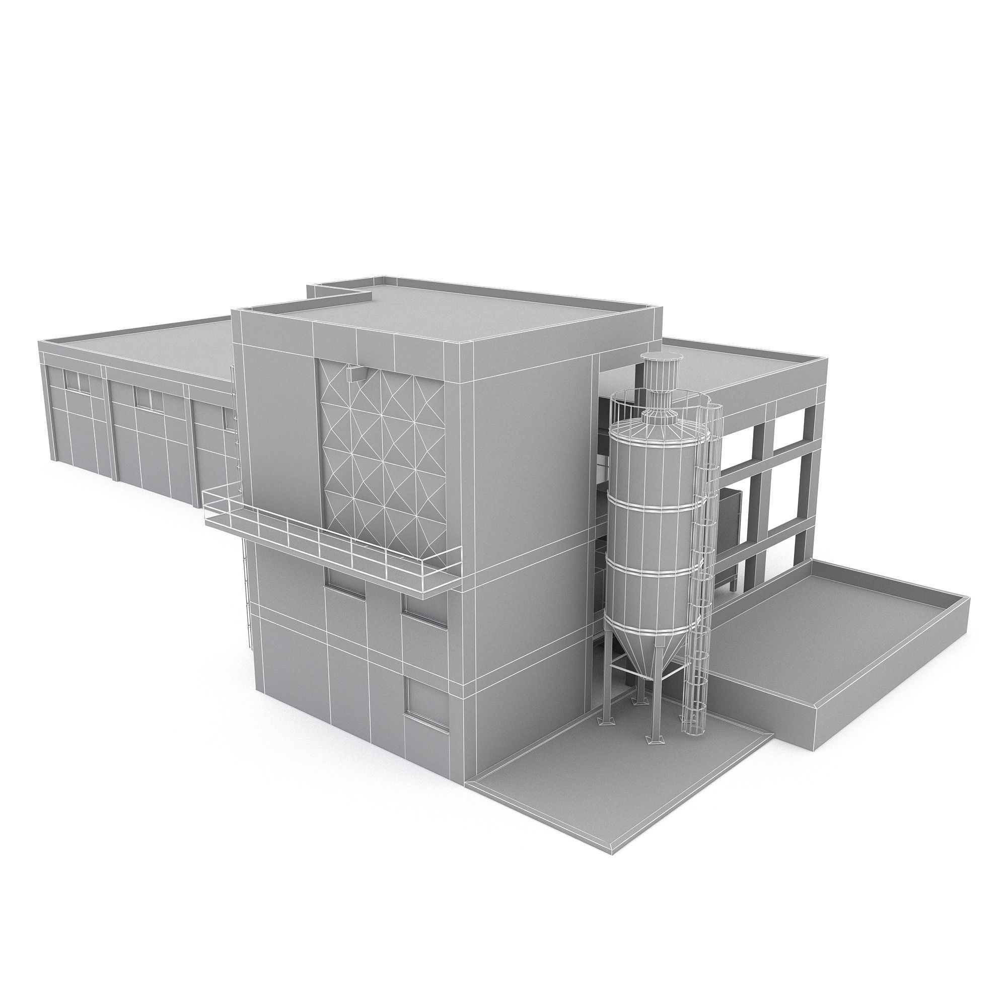 old factory 3D model Low-poly 3D model_6