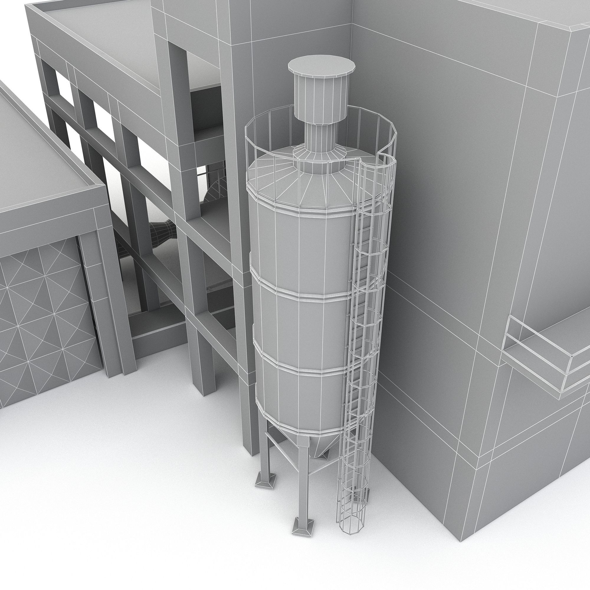 old factory 3D model Low-poly 3D model_5