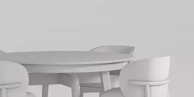 table round dining with four chairs