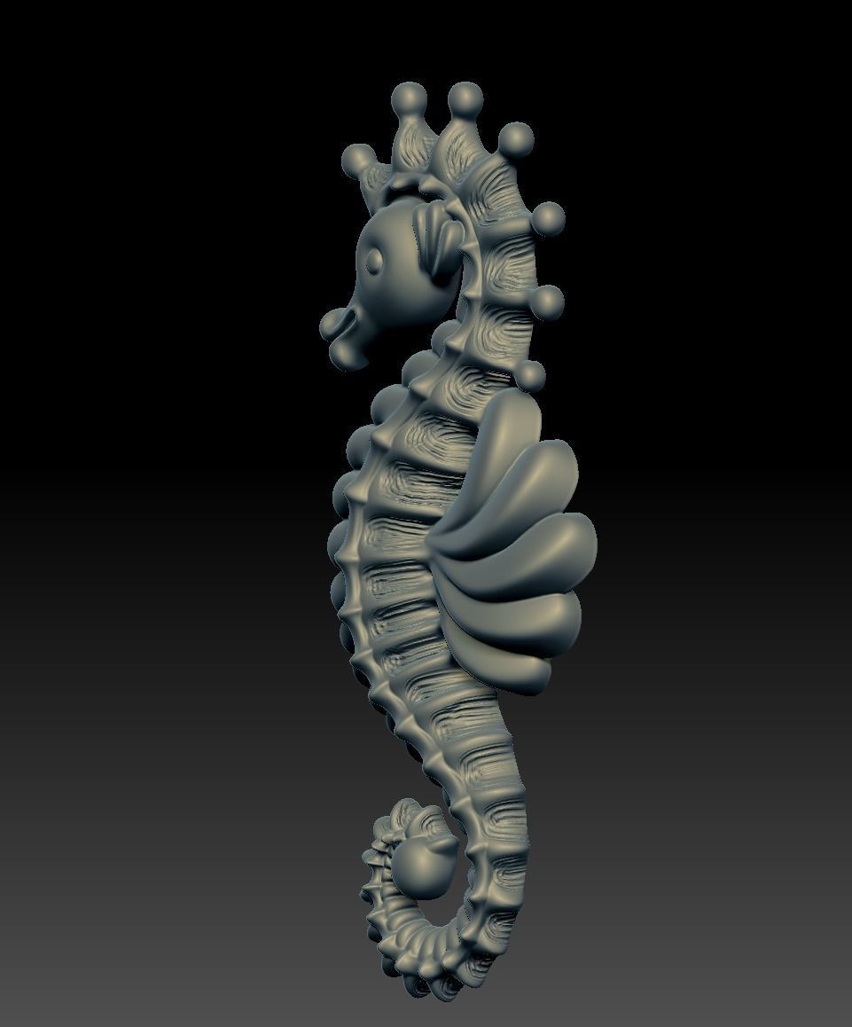 Sea Horse Pendant Marine Flora Fauna Jewelry  3D print model_14
