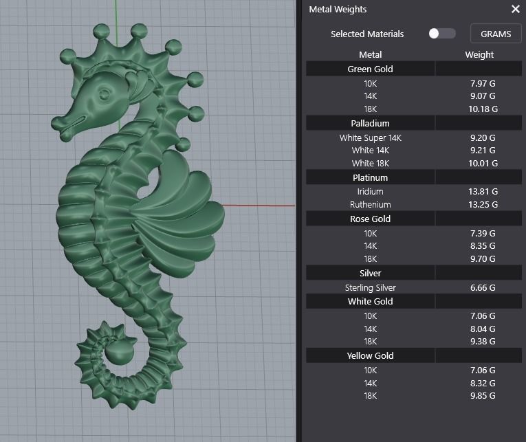 Sea Horse Pendant Marine Flora Fauna Jewelry  3D print model_8