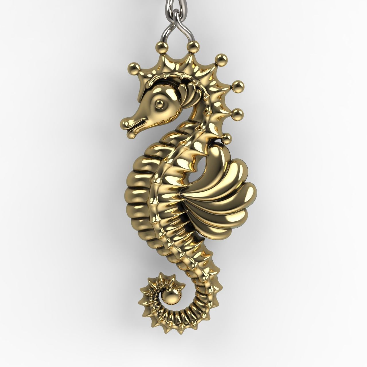 Sea Horse Pendant Marine Flora Fauna Jewelry  3D print model_4