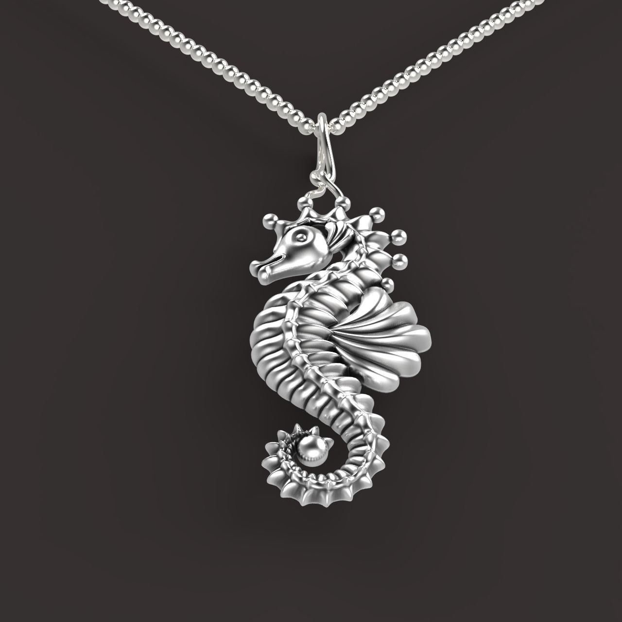 Sea Horse Pendant Marine Flora Fauna Jewelry  3D print model_12