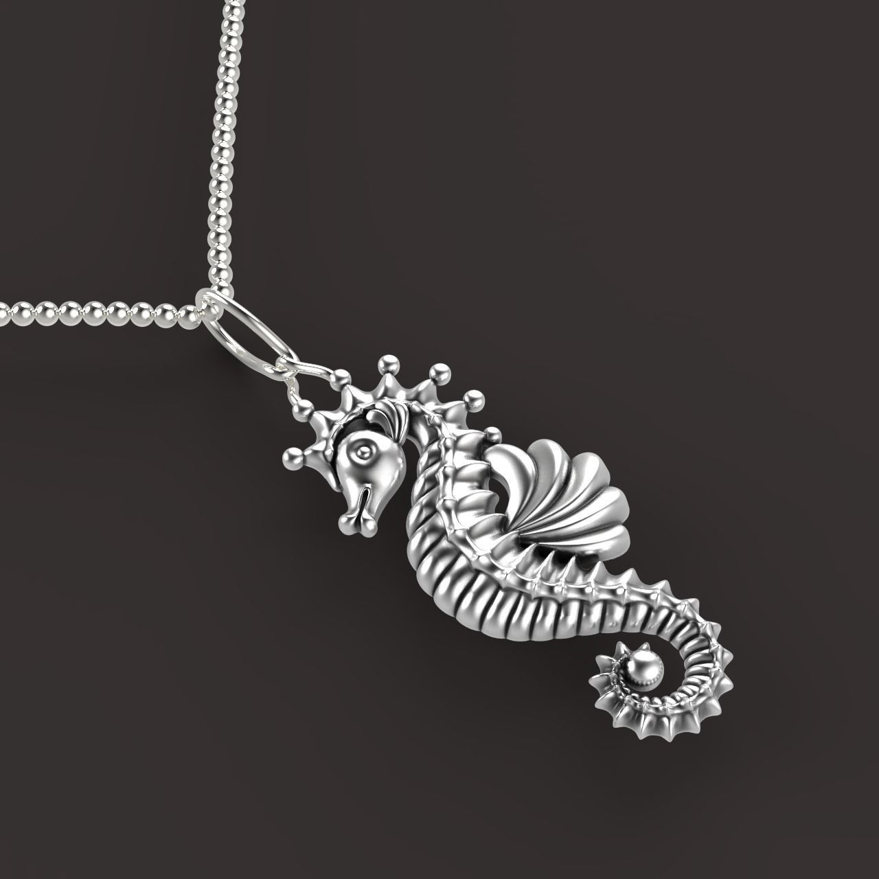 Sea Horse Pendant Marine Flora Fauna Jewelry  3D print model_10