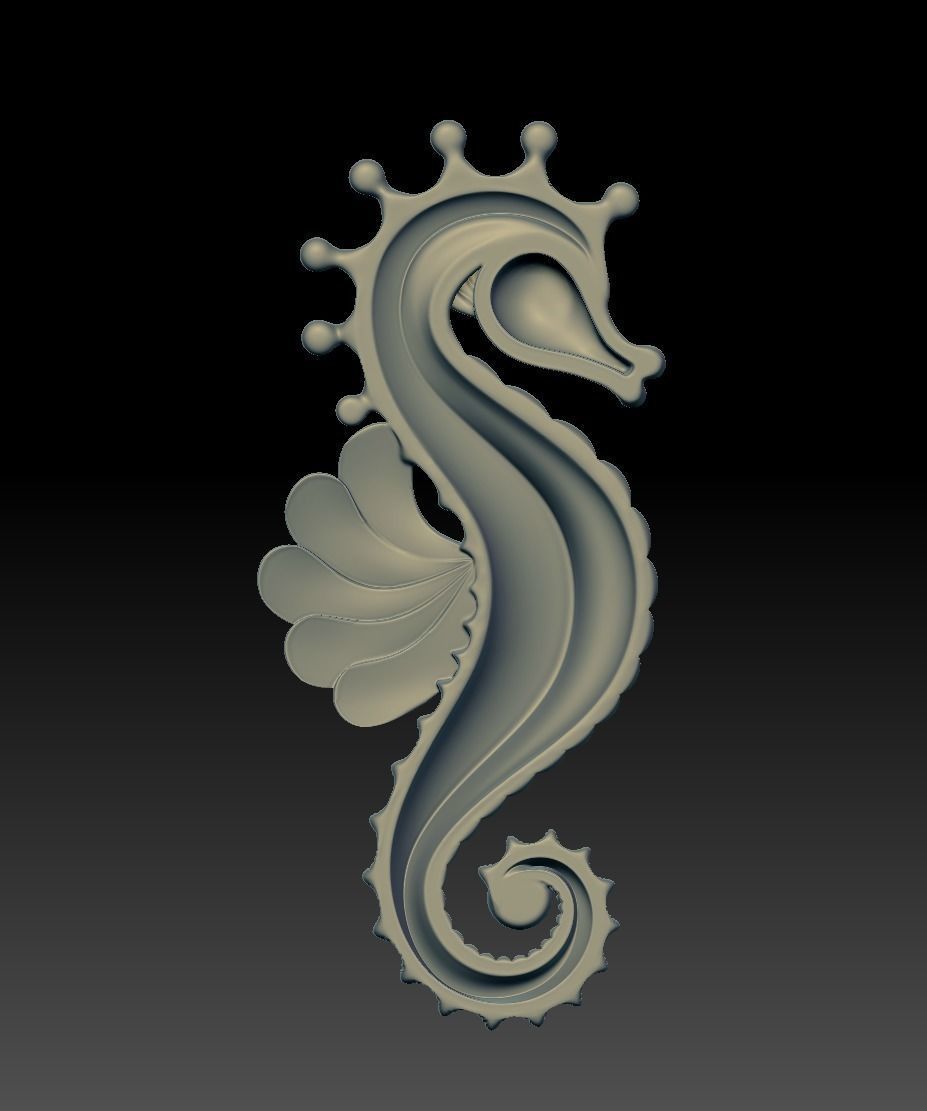 Sea Horse Pendant Marine Flora Fauna Jewelry  3D print model_16