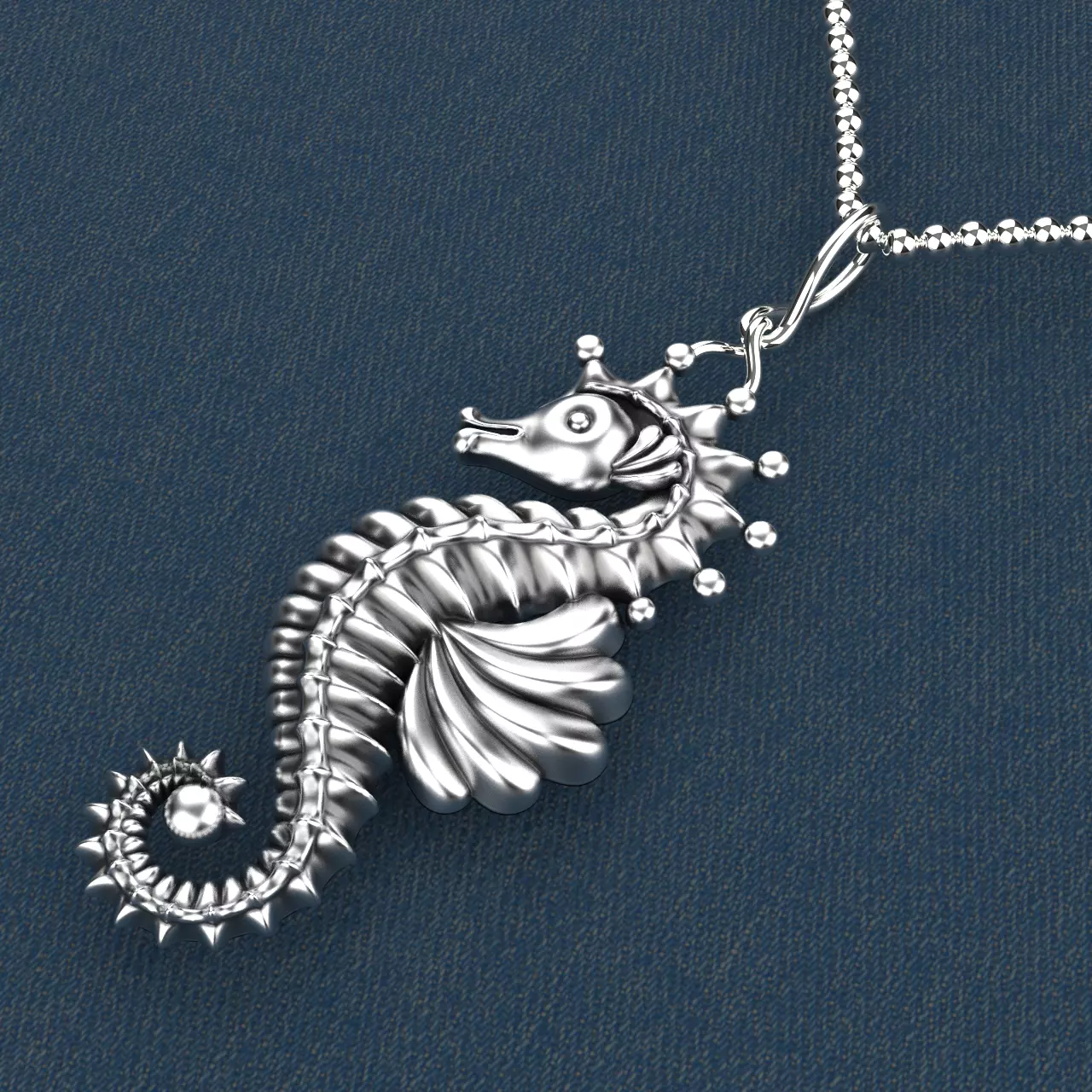 Sea Horse Pendant Marine Flora Fauna Jewelry  3D print model_0