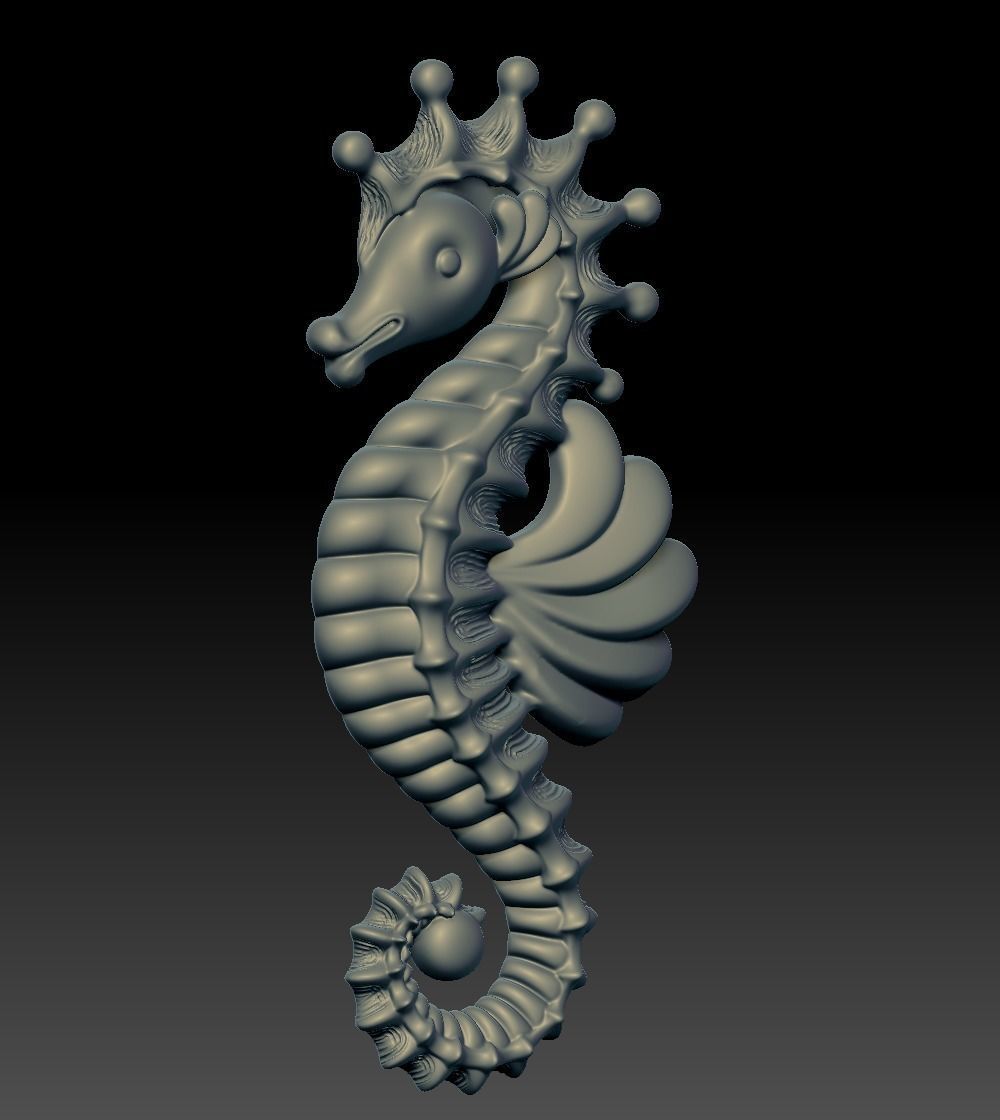Sea Horse Pendant Marine Flora Fauna Jewelry  3D print model_15
