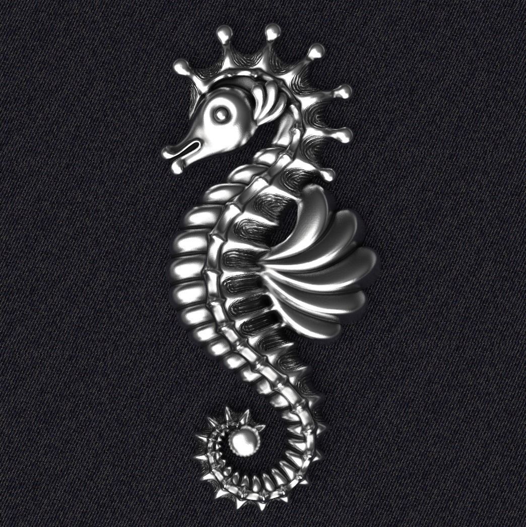 Sea Horse Pendant Marine Flora Fauna Jewelry  3D print model_1