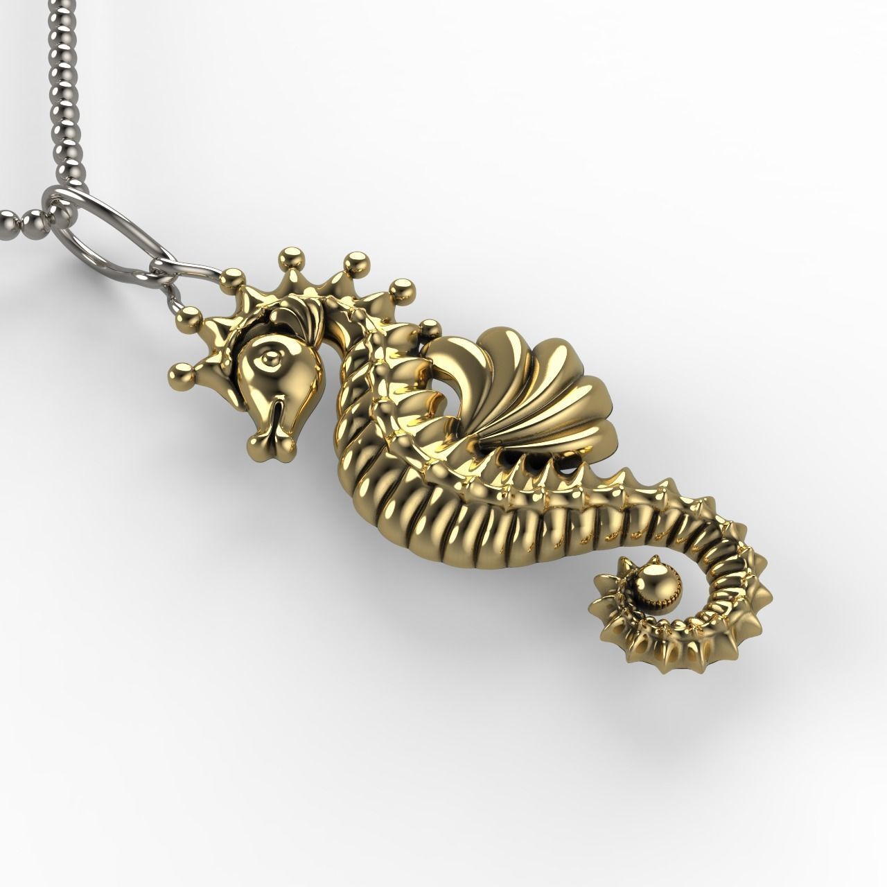 Sea Horse Pendant Marine Flora Fauna Jewelry  3D print model_9