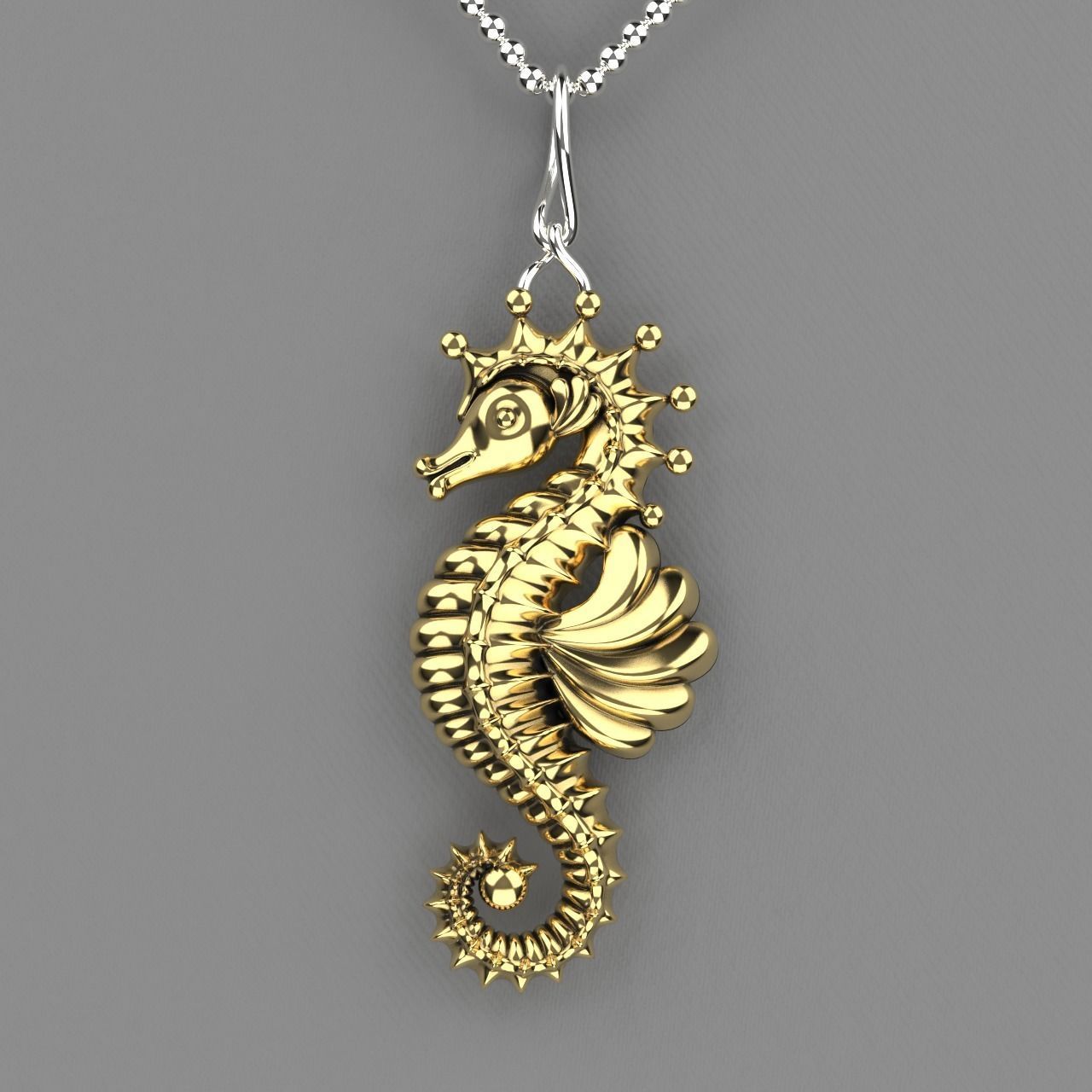 Sea Horse Pendant Marine Flora Fauna Jewelry  3D print model_13