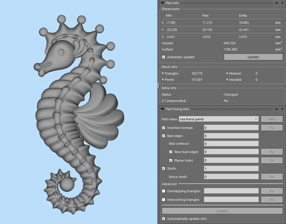 Sea Horse Pendant Marine Flora Fauna Jewelry  3D print model_6