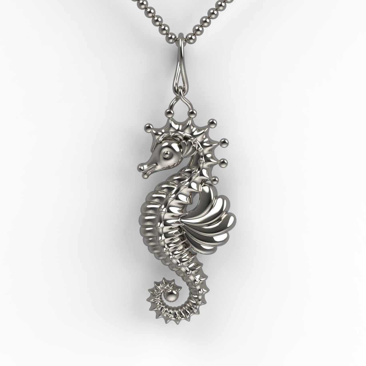 Sea Horse Pendant Marine Flora Fauna Jewelry  3D print model_2