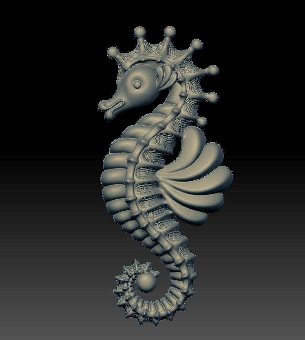 Sea Horse Pendant Marine Flora Fauna Jewelry  3D print model_3