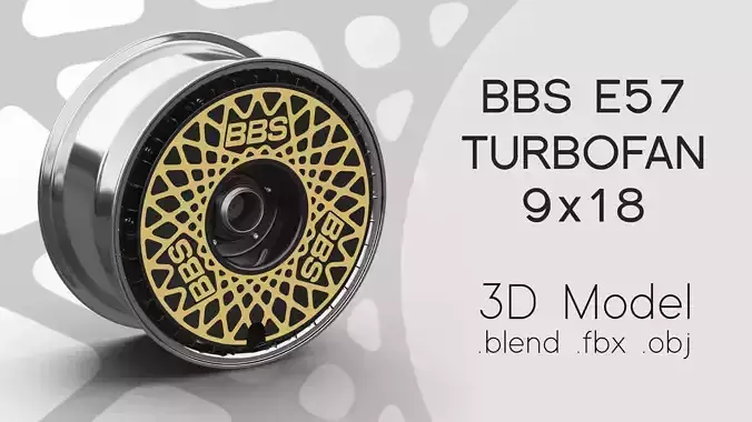 BBS E57 Turbofan Rim 3D Model 3D model