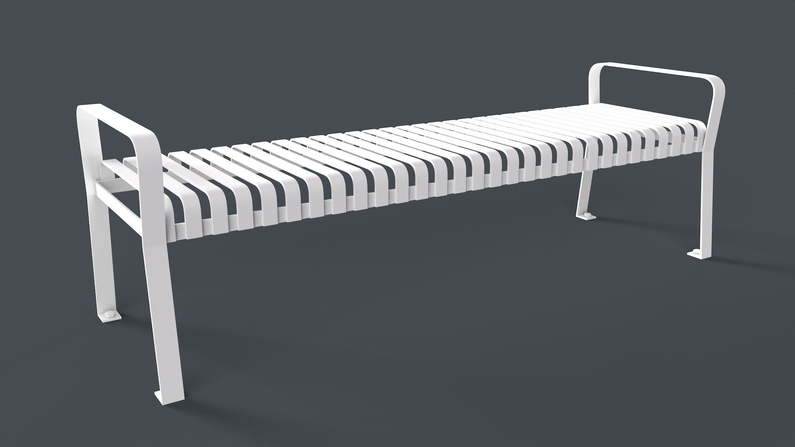 Metal Modern Bench 2 PBR Game Ready Low-poly 3D model_18
