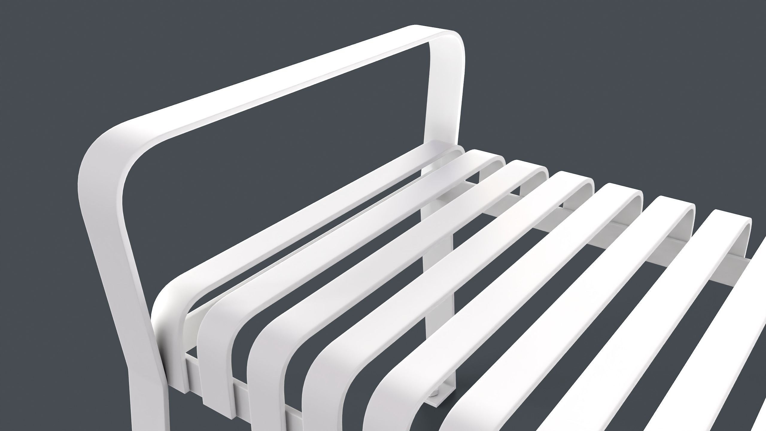 Metal Modern Bench 2 PBR Game Ready Low-poly 3D model_19