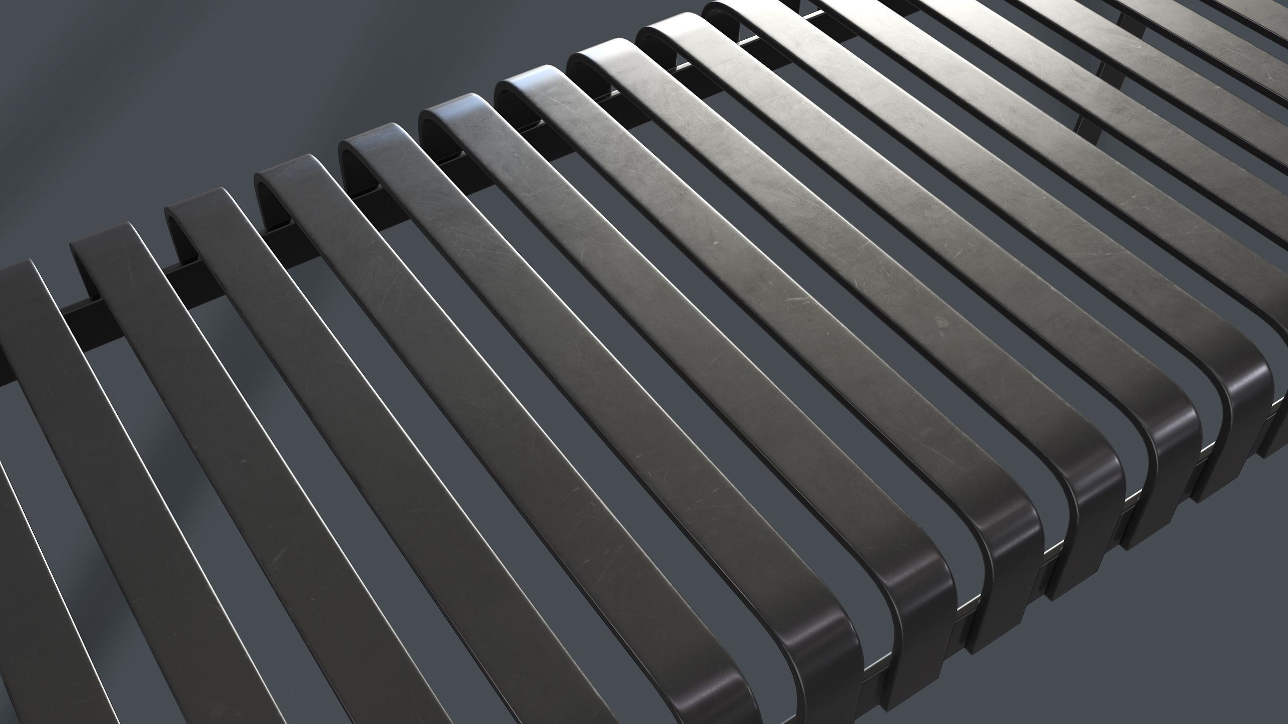 Metal Modern Bench 2 PBR Game Ready Low-poly 3D model_16