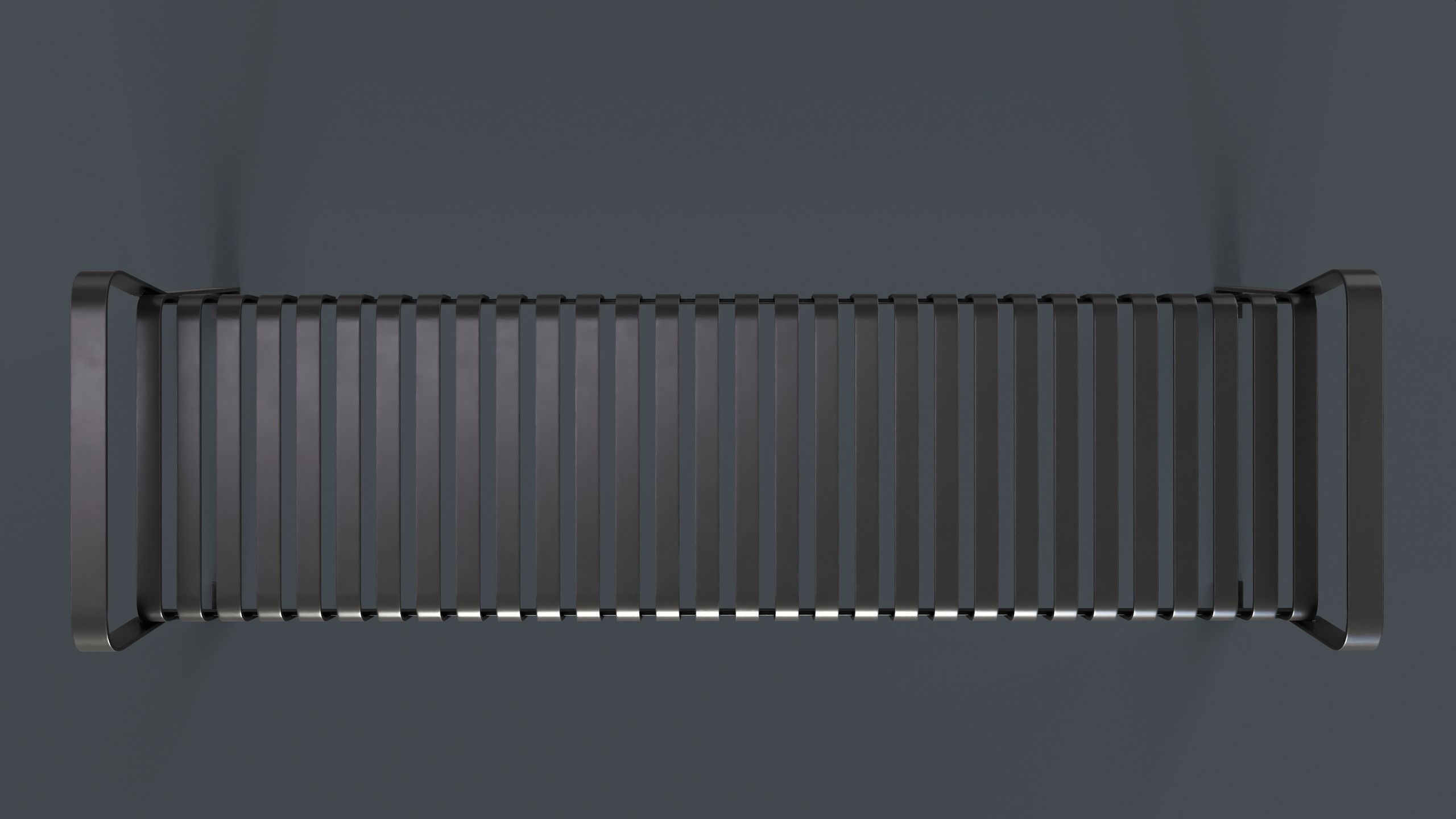 Metal Modern Bench 2 PBR Game Ready Low-poly 3D model_12