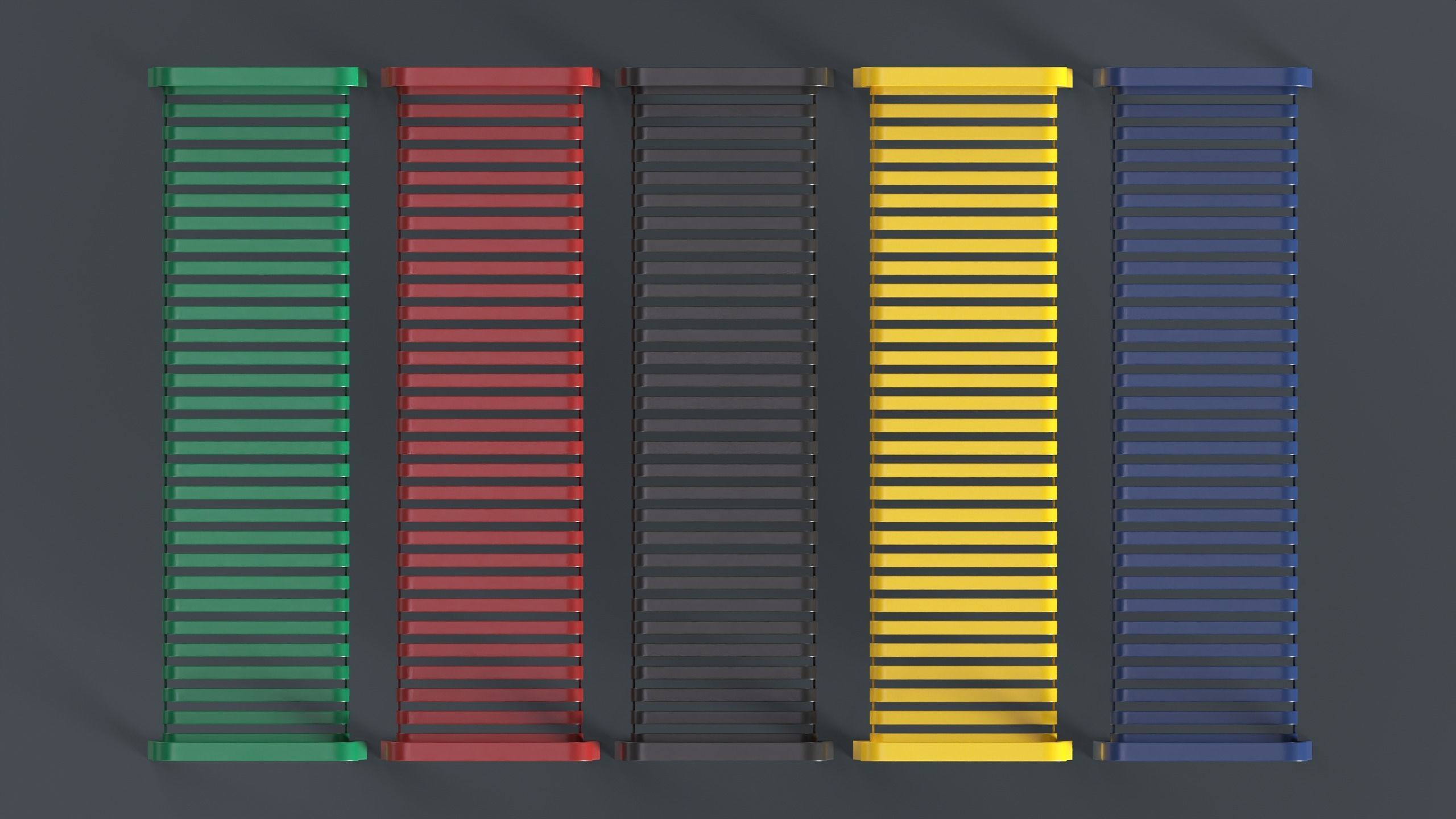 Metal Modern Bench 2 PBR Game Ready Low-poly 3D model_2