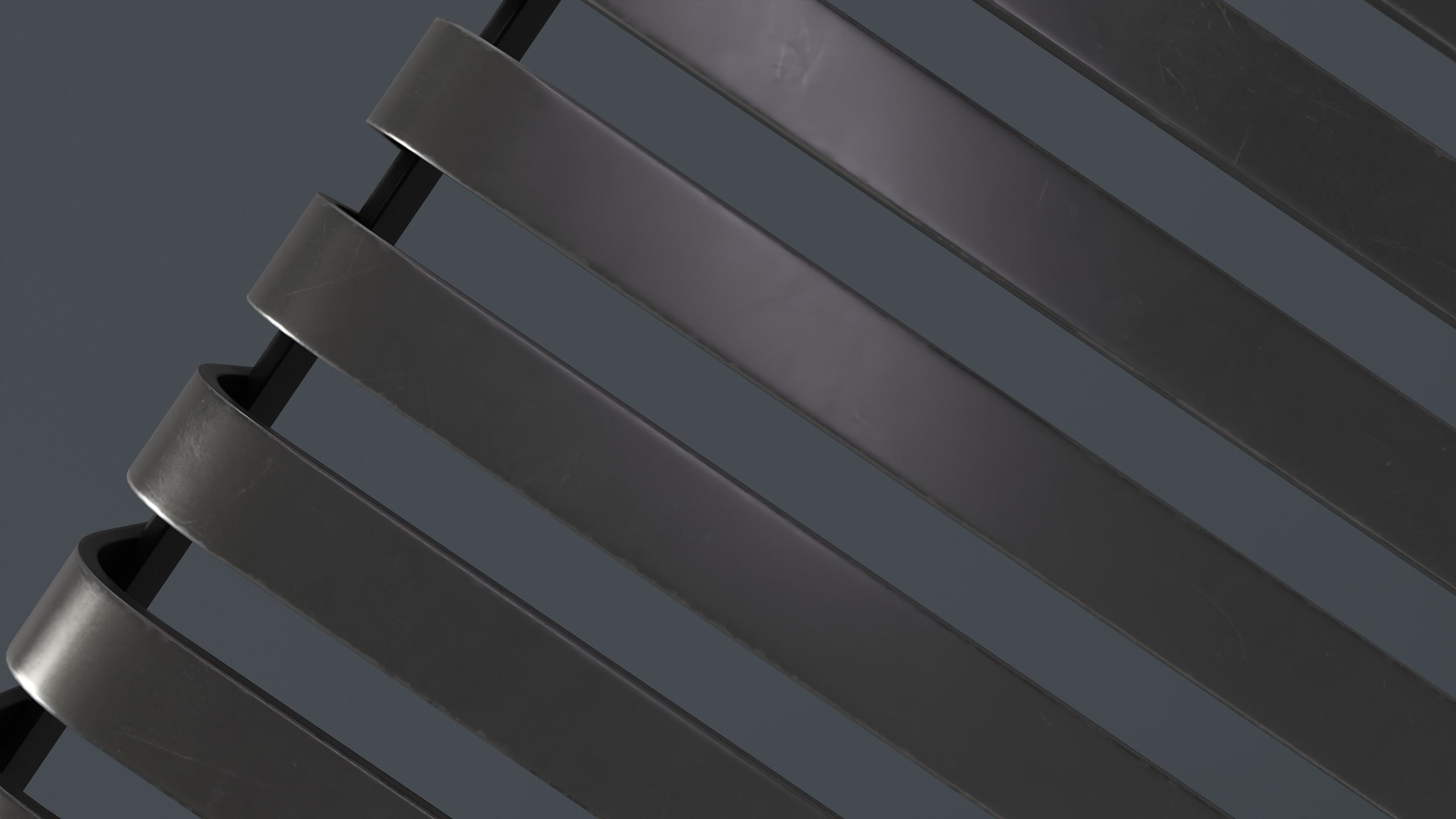 Metal Modern Bench 2 PBR Game Ready Low-poly 3D model_8