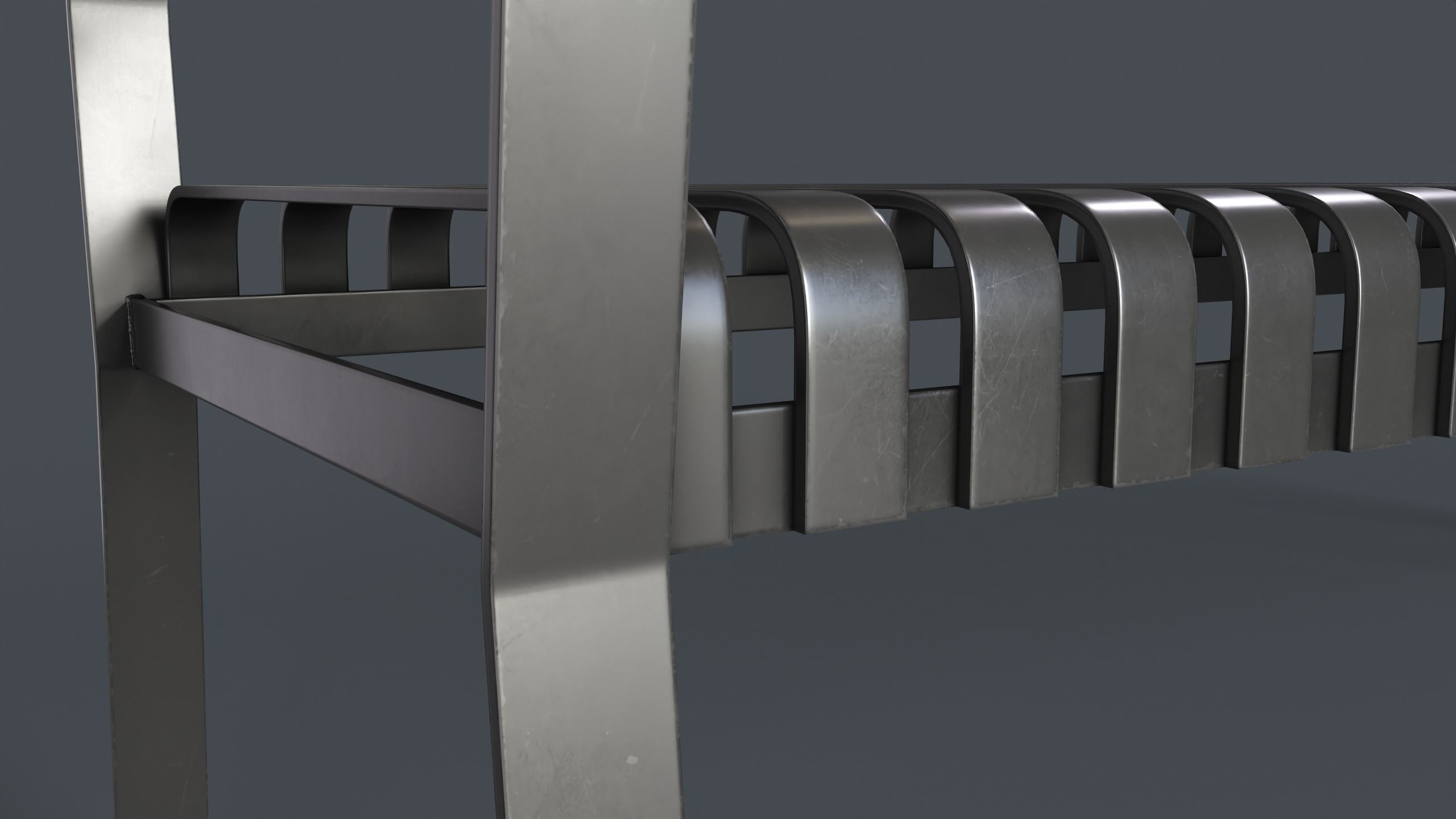 Metal Modern Bench 2 PBR Game Ready Low-poly 3D model_15