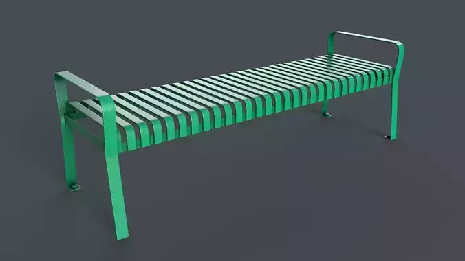 Metal Modern Bench 2 PBR Game Ready Low-poly 3D model
