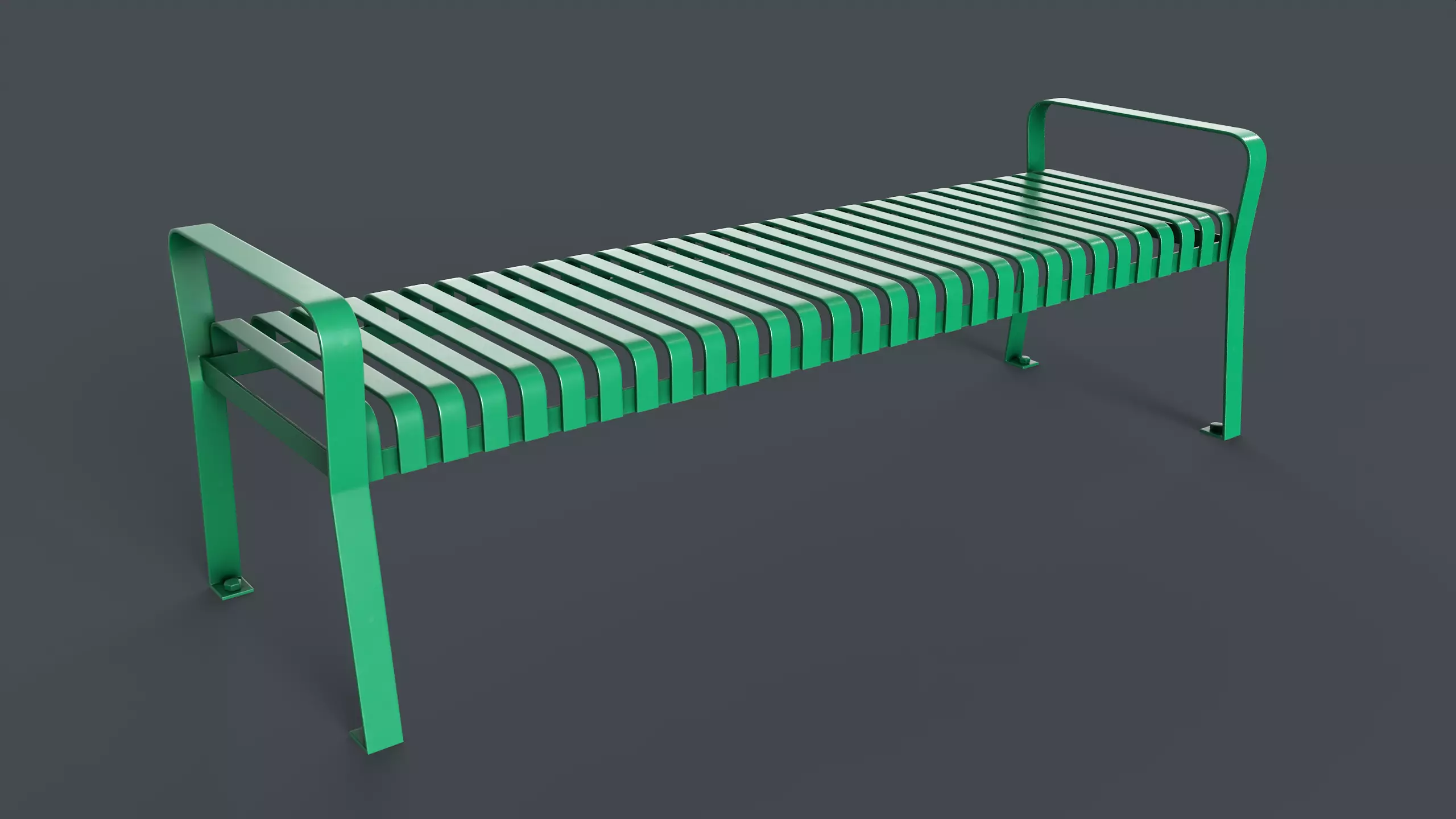 Metal Modern Bench 2 PBR Game Ready Low-poly 3D model_0