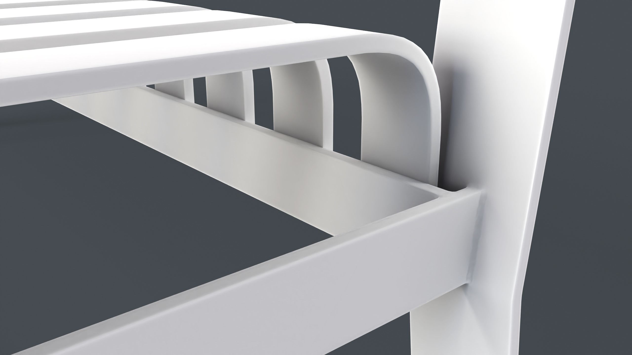 Metal Modern Bench 2 PBR Game Ready Low-poly 3D model_21