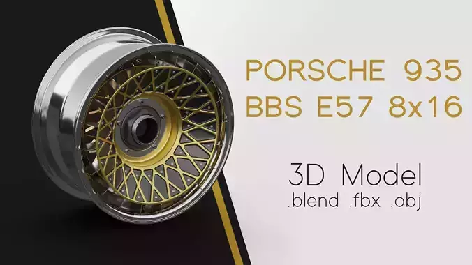 BBS E57 Turbofan 16in Rim Porsche 935 3D Model 3D model