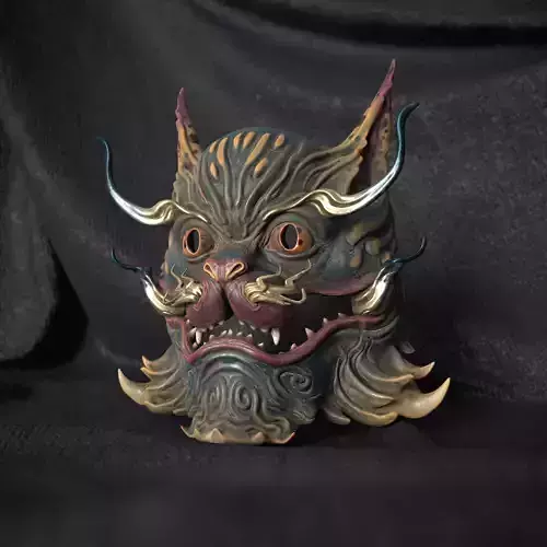 ANCIENT CAT DRAGON MASK 3D print model ANCIENT CAT DRAGON MASK 3D print model