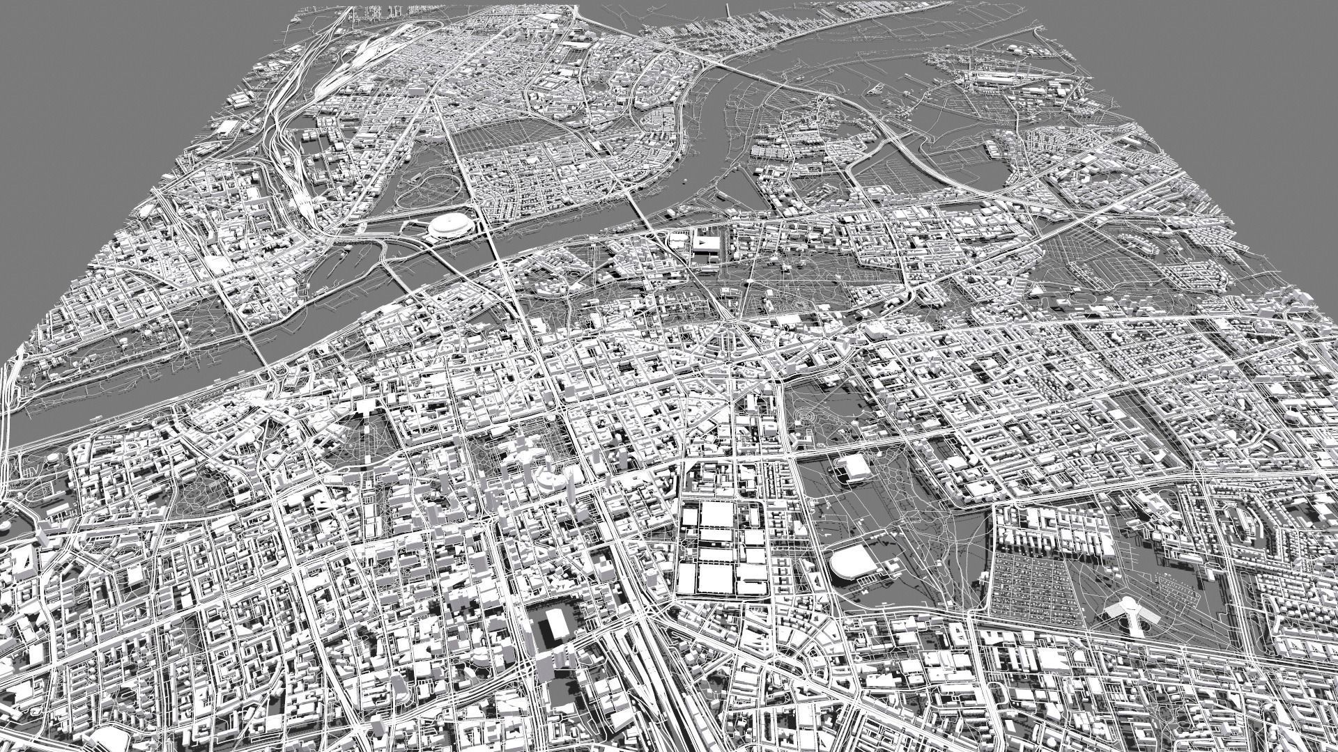 Cityscape Warsaw Poland 3D model_4