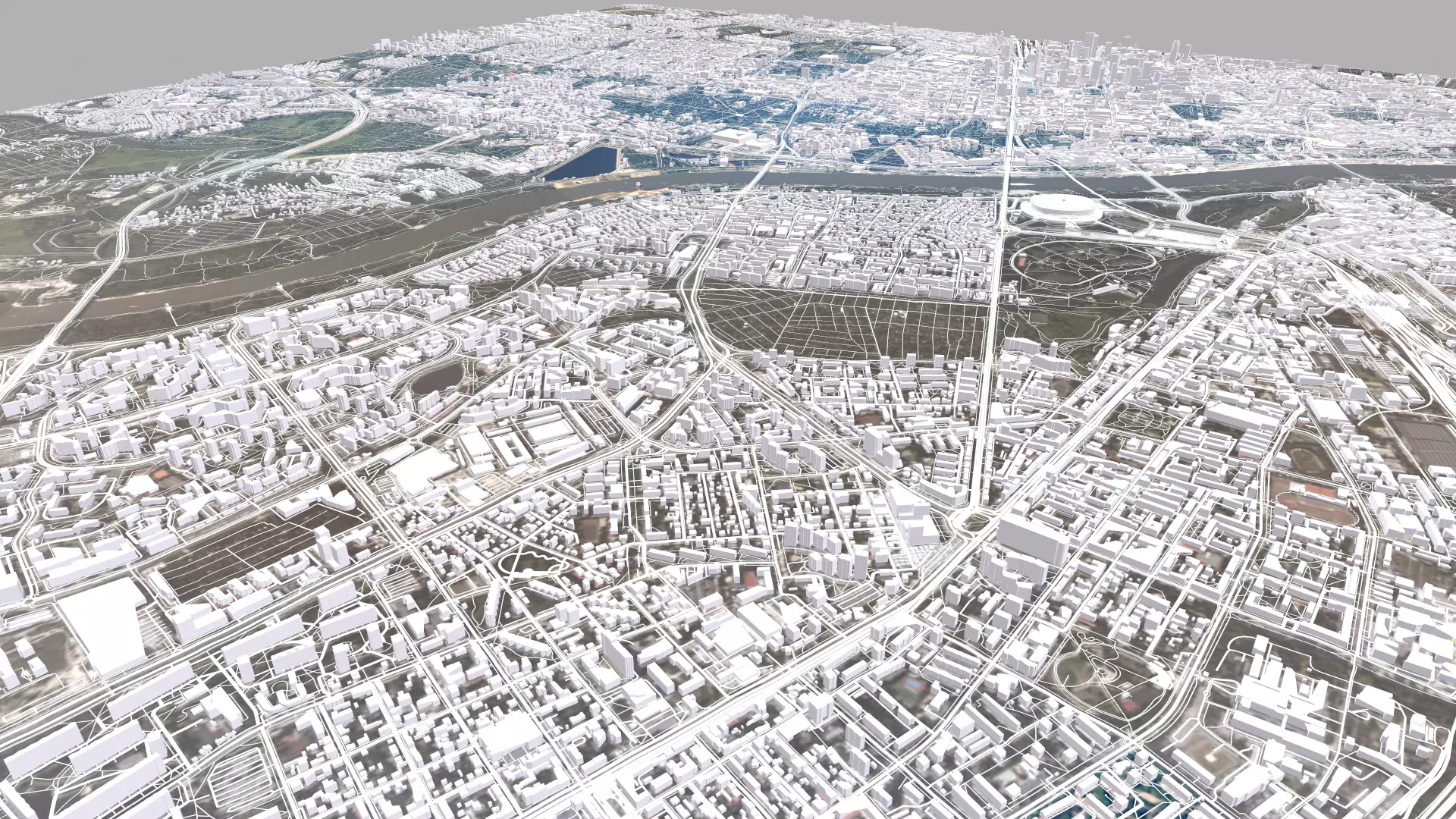 Cityscape Warsaw Poland 3D model_0
