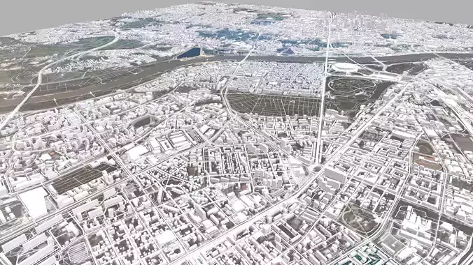 Cityscape Warsaw Poland 3D model