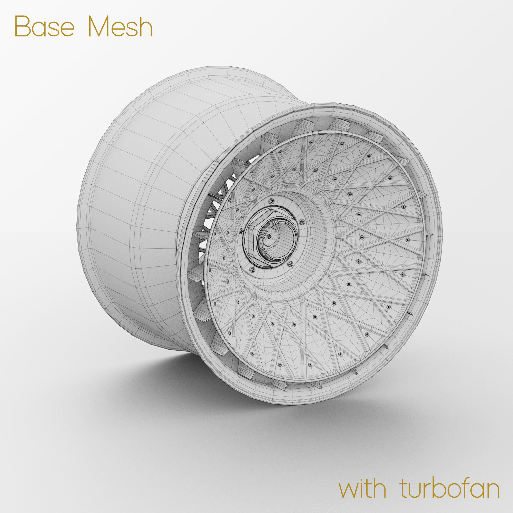 BBS E57 Turbofan 19in Rim Porsche 935 3D Model 3D model_4