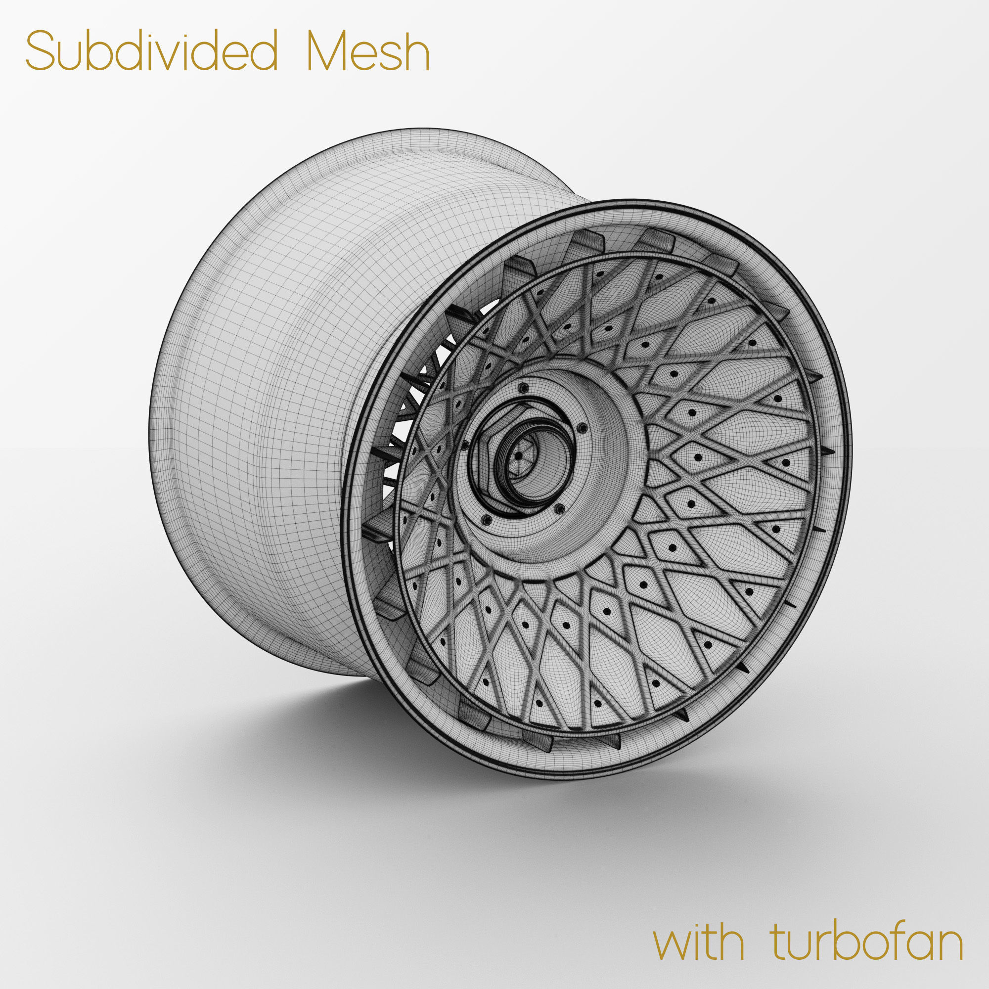 BBS E57 Turbofan 19in Rim Porsche 935 3D Model 3D model_6