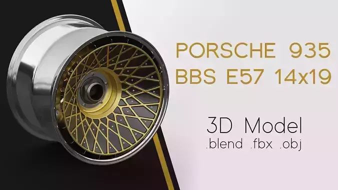 BBS E57 Turbofan 19in Rim Porsche 935 3D Model 3D model
