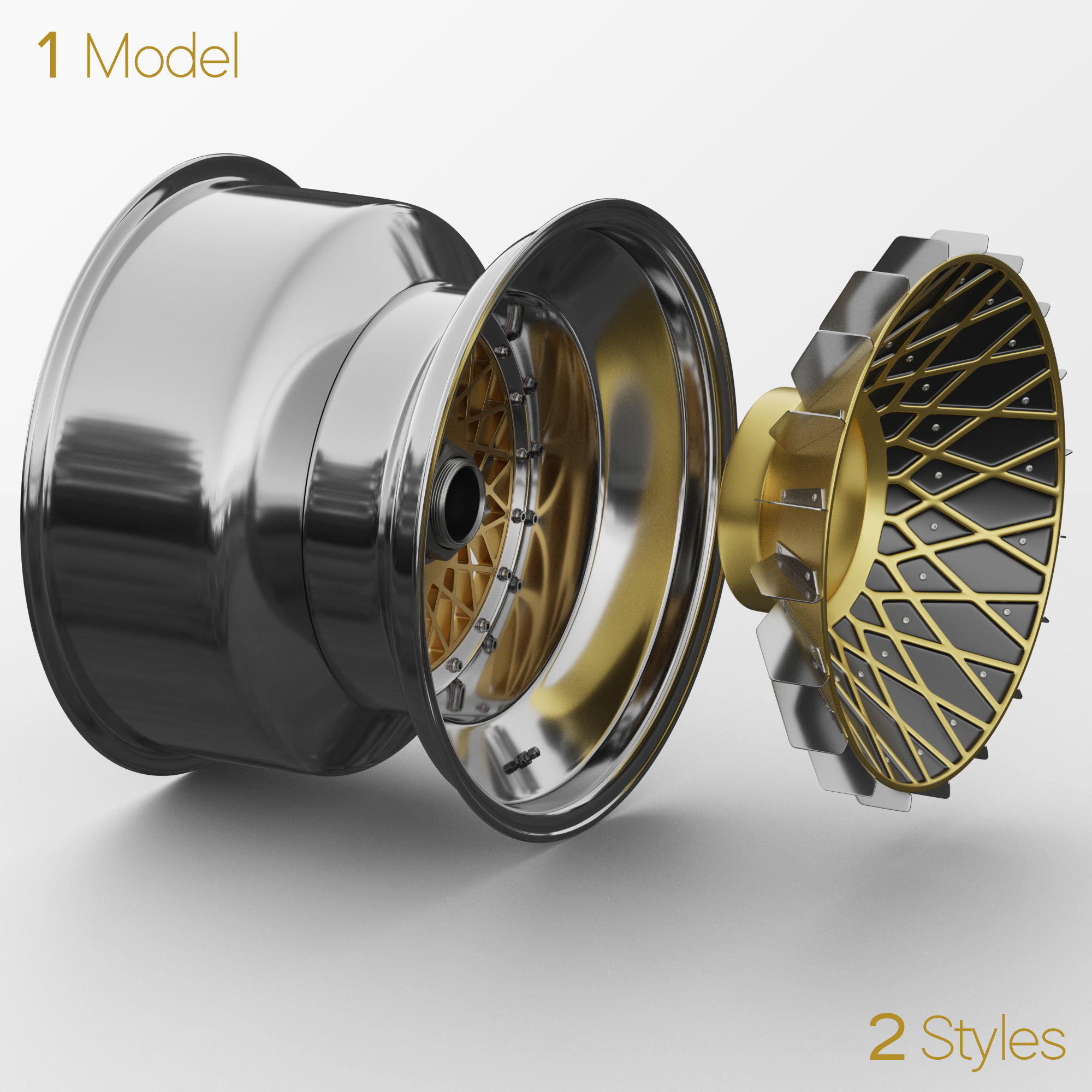 BBS E57 Turbofan 19in Rim Porsche 935 3D Model 3D model_3