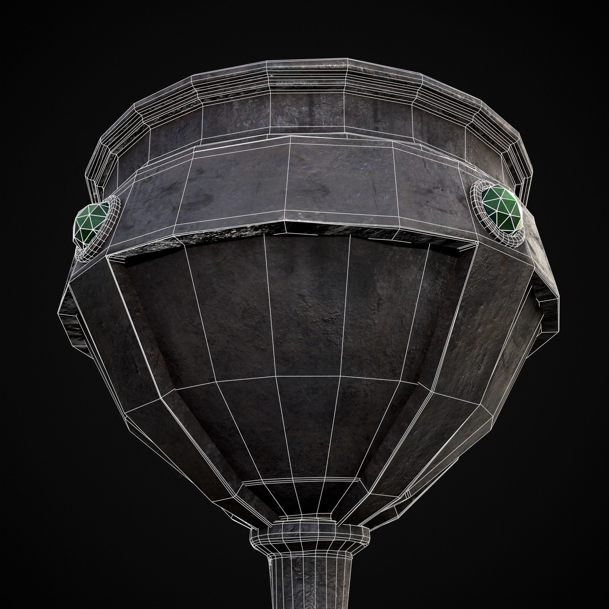Medieval Iron Emerald Goblet Low-poly 3D model_10