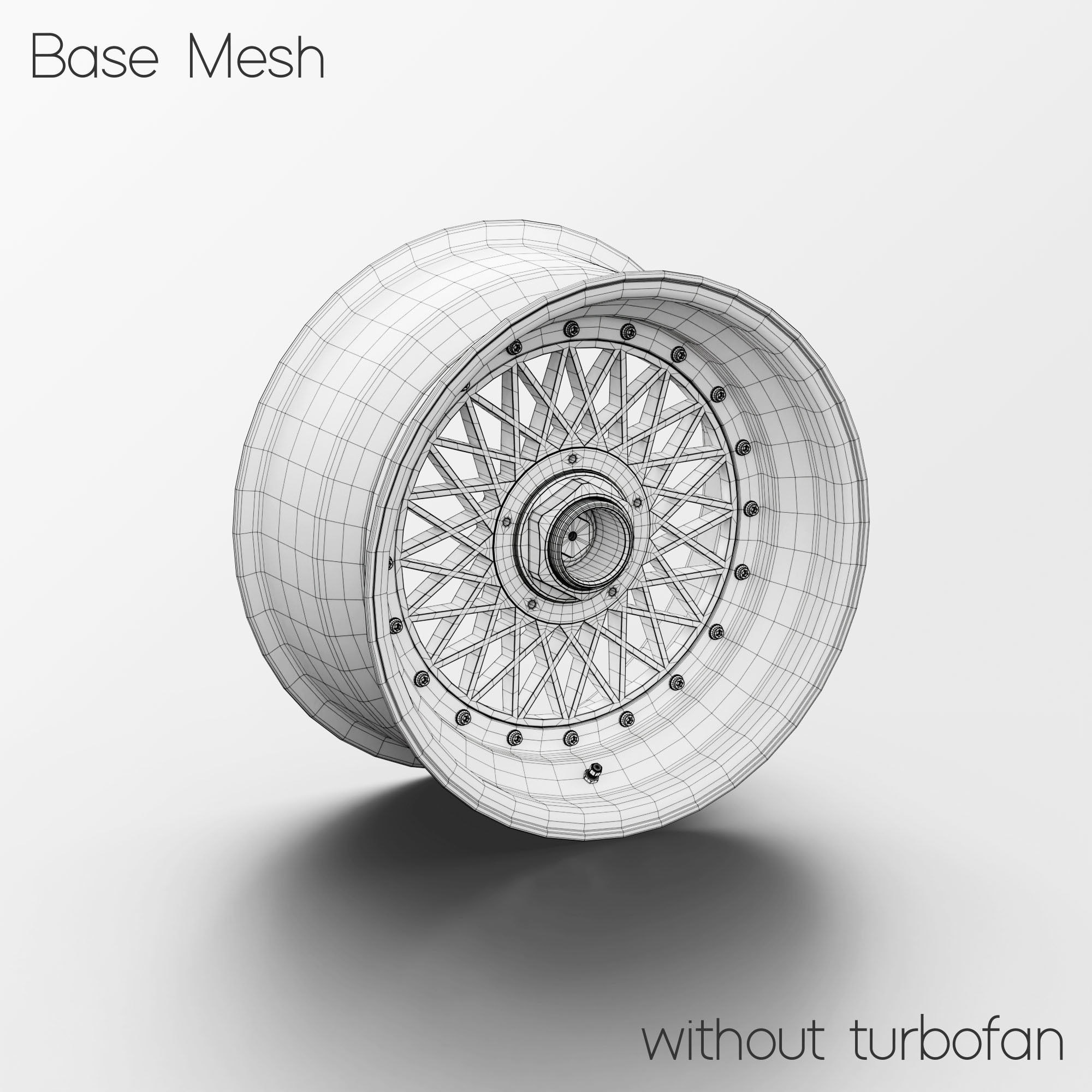 BBS E57 Turbofan 17in Wheel Porsche 935 3D Model 3D model_4